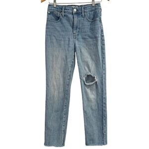 Madewell Perfect Vintage Crop Jean‎ Rosabelle Wash Ripped Straight Leg 26